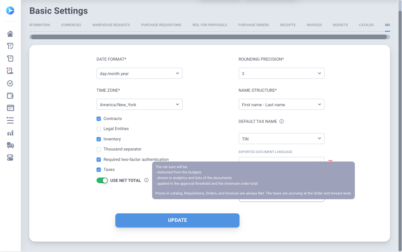 basic setting of budgets