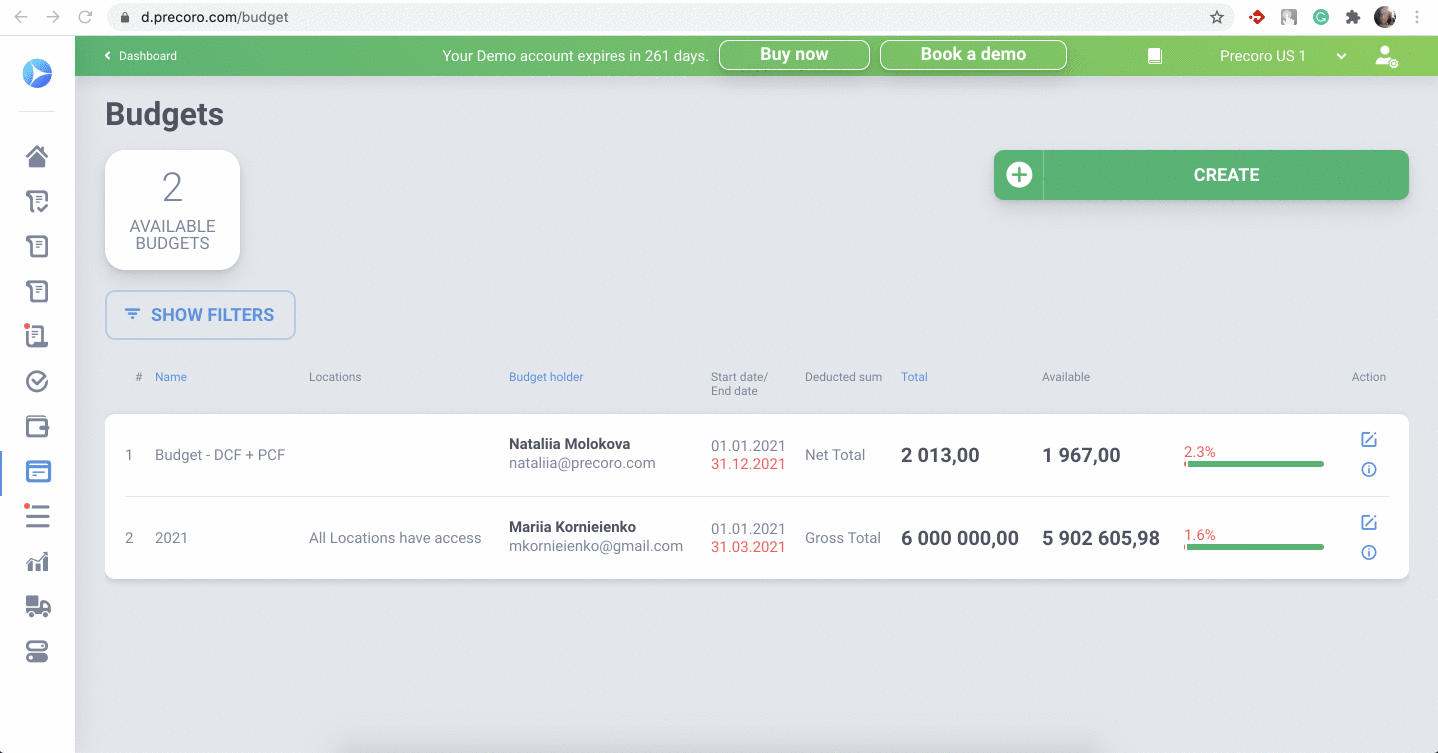 changing custom fields for documents in budgets