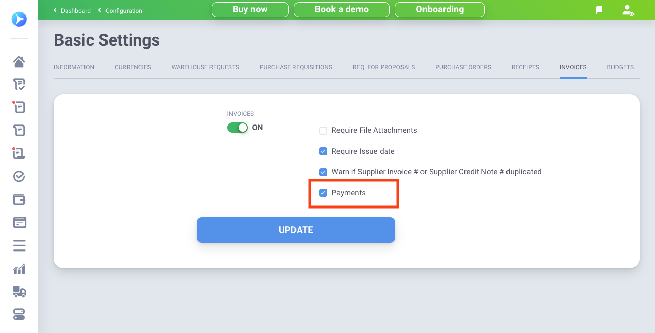disabling the payment module