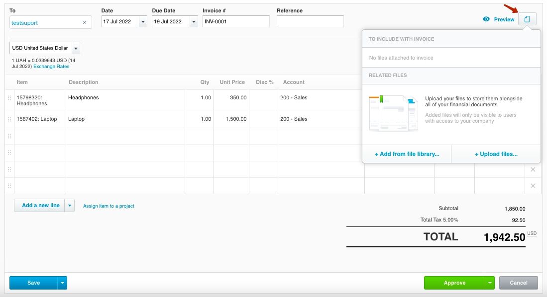 xero classic invoicing step 5