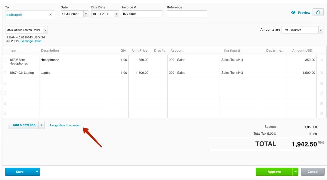 xero classic invoicing step 6