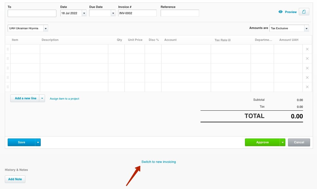 xero new invoicing step 3