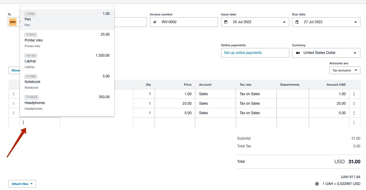 xero new invoicing step 5