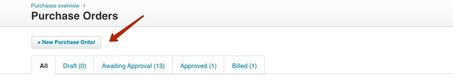 creating a purchase order in xero step 2
