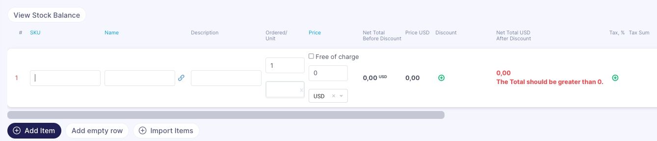 creating purchase order in precoro step 7