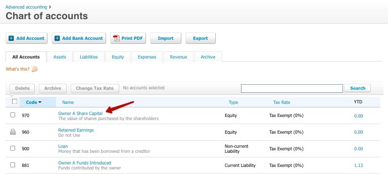 how to edit the chart of accounts in xero step 3