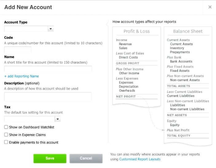how to create the chart of accounts in xero step 4