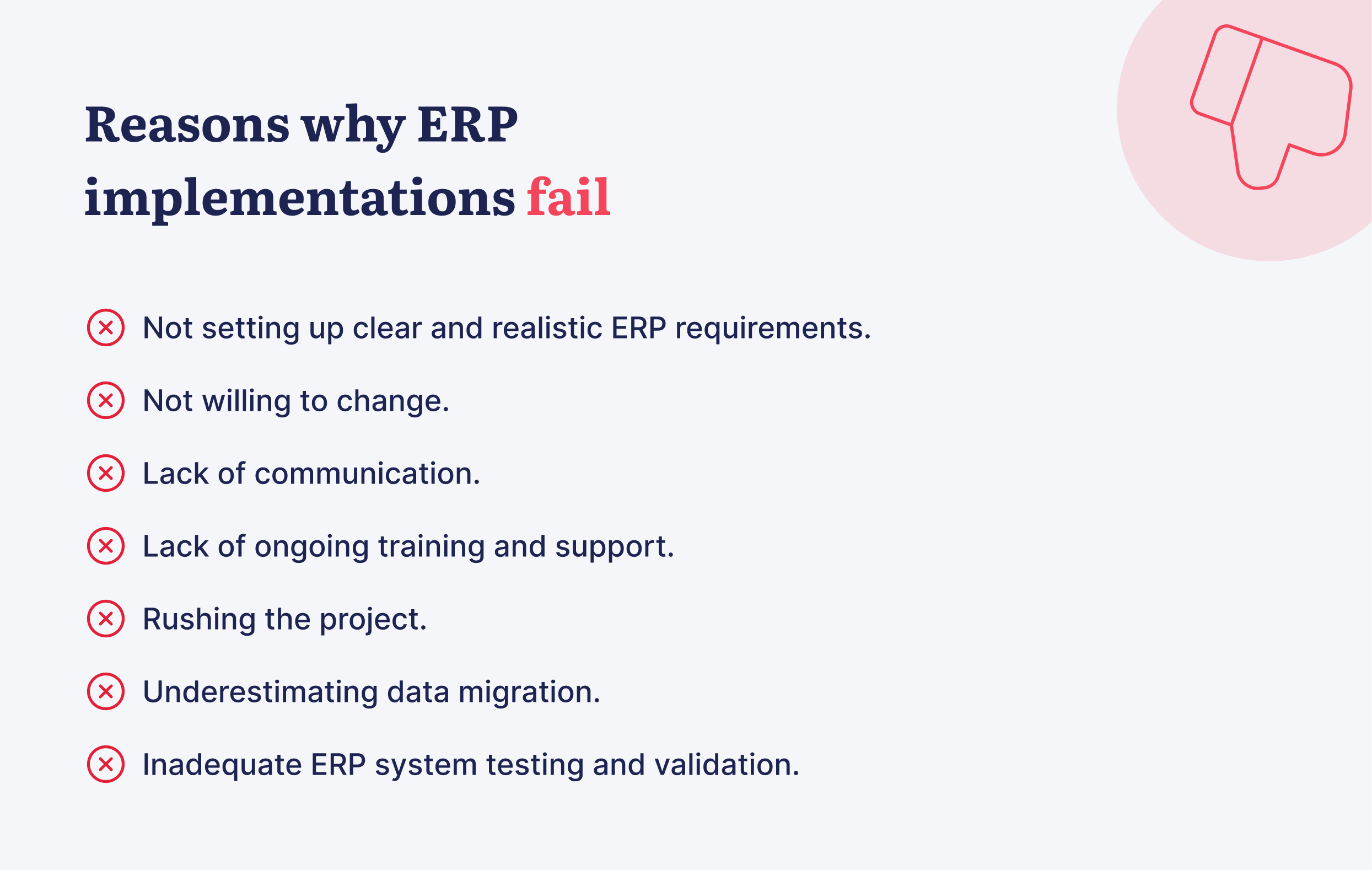 reasons why erp implementations fail