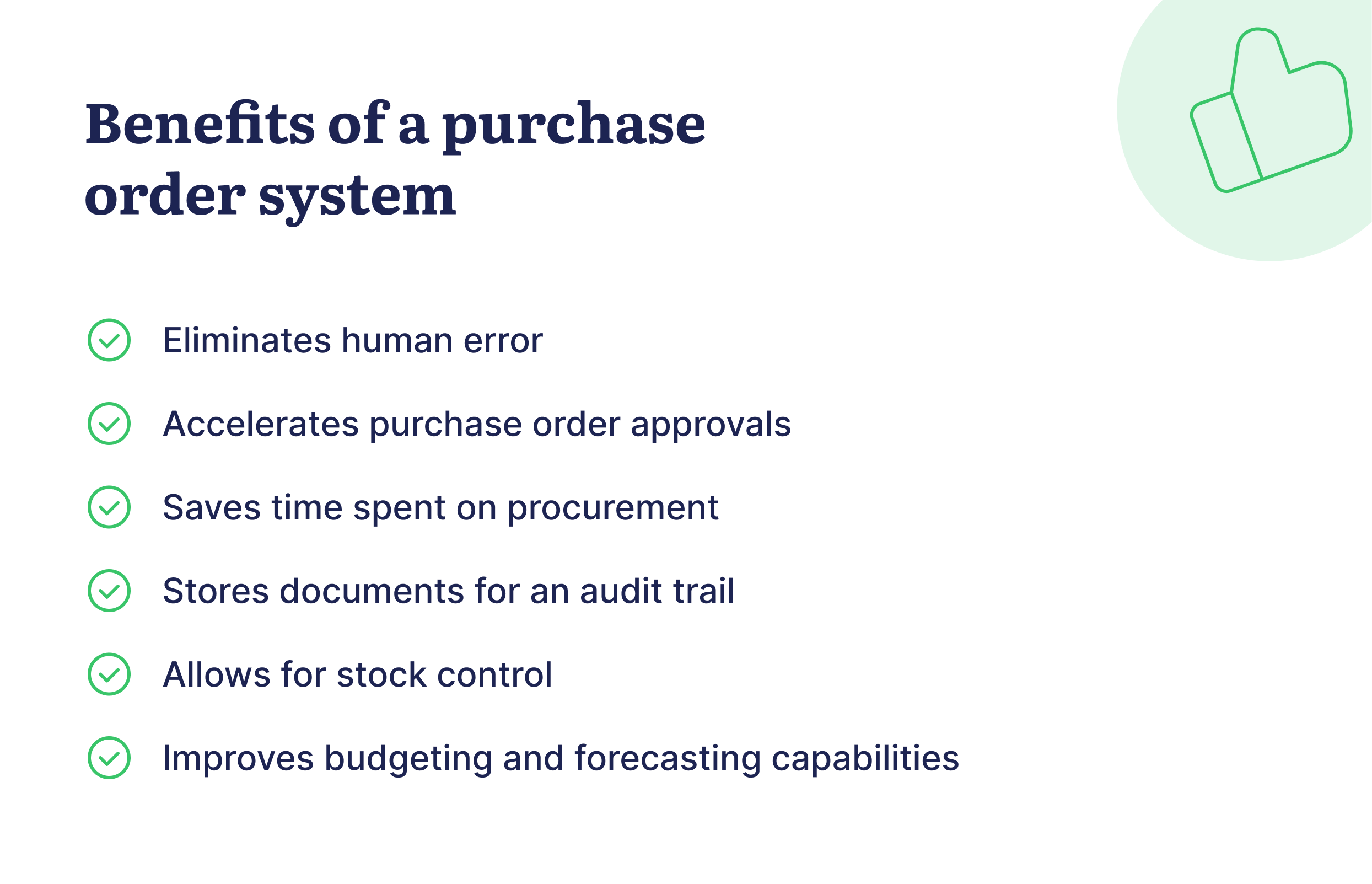 benefits of a purchase order system