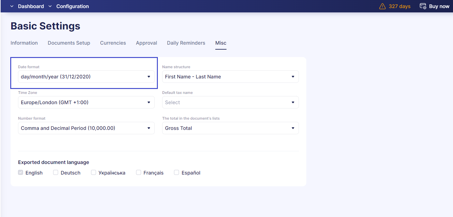 new date format in precoro