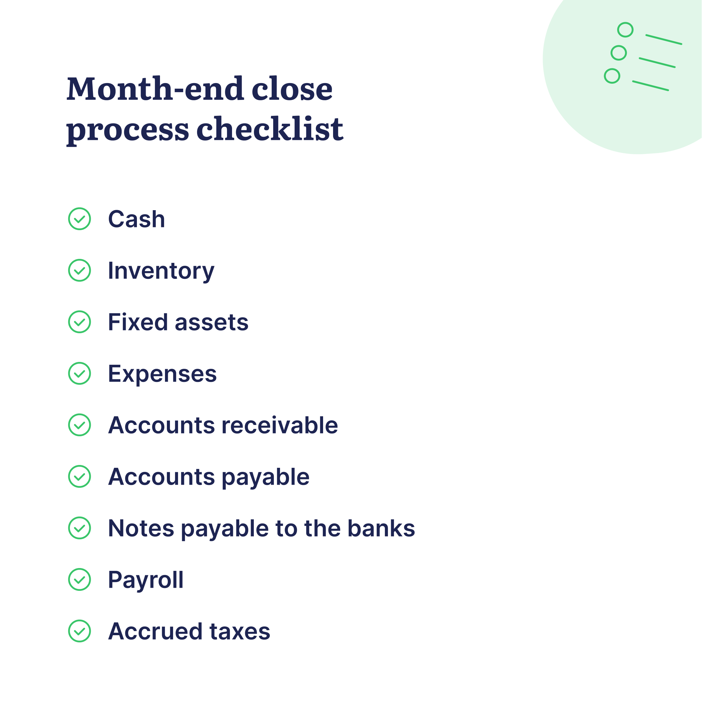 month end close process checklist