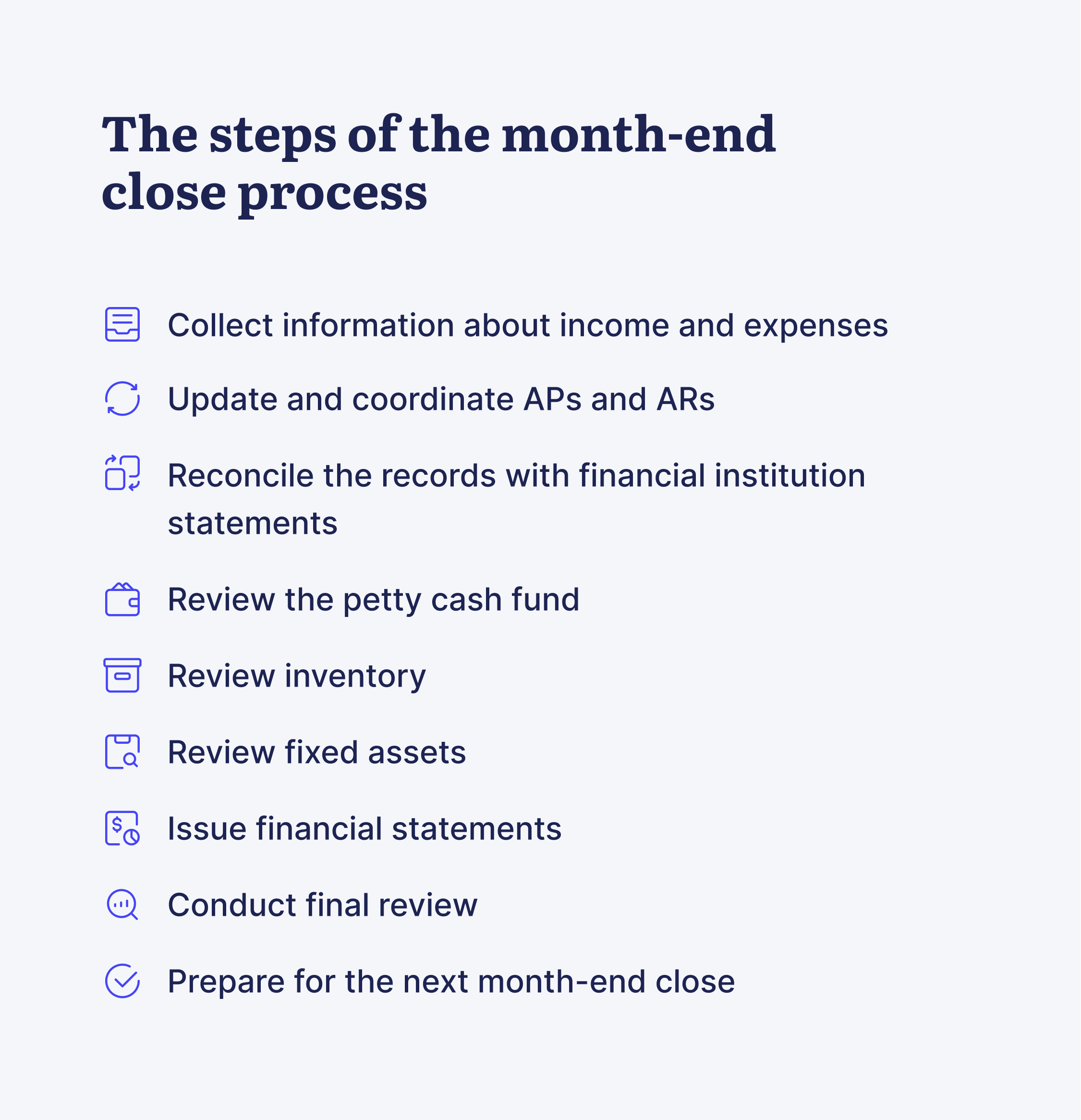 Month-end Closing Procedure and Checklist