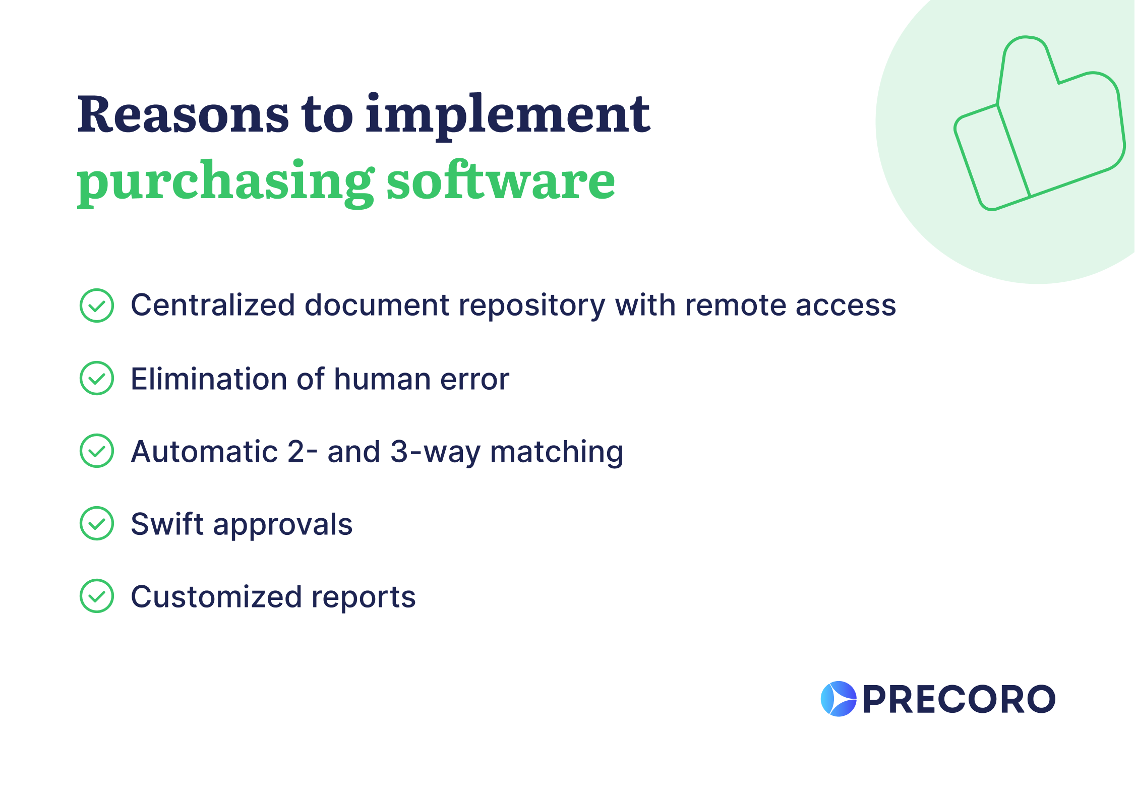 reasons to implement purchasing software