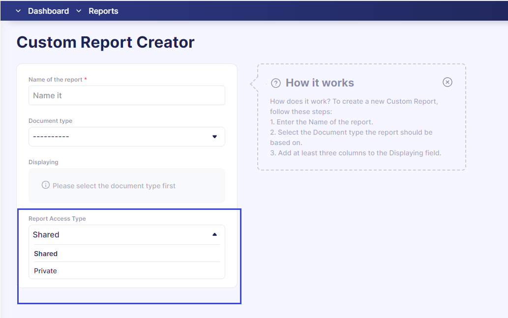 custom report creator in precoro