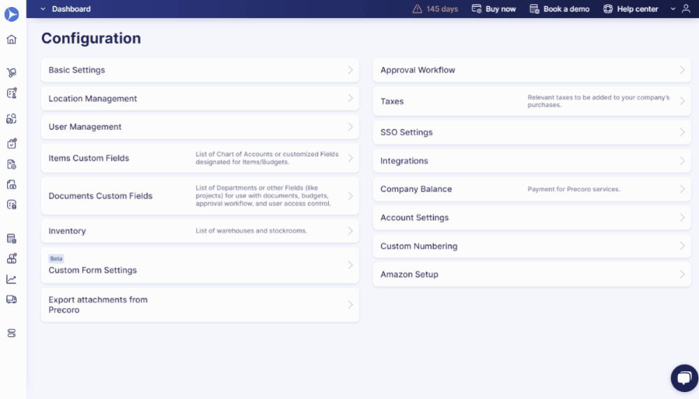 exporting attachments from precoro