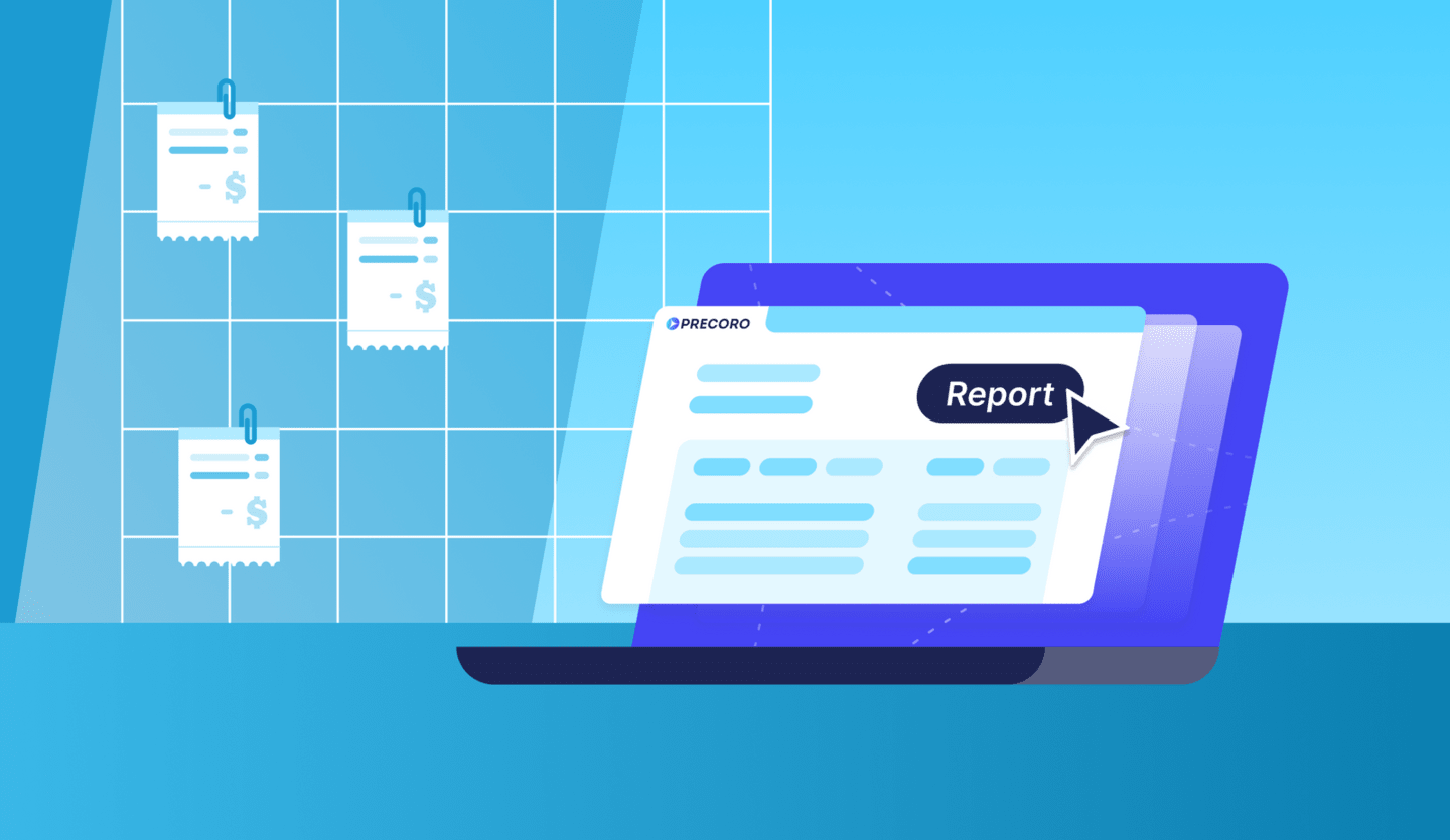 illustrational creating of an expense report in precoro