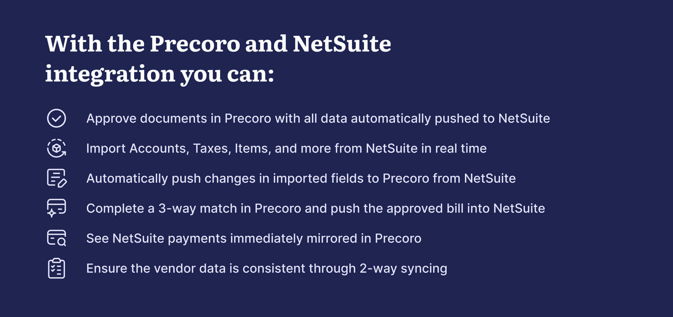 benefits of precoro and netsuite integration