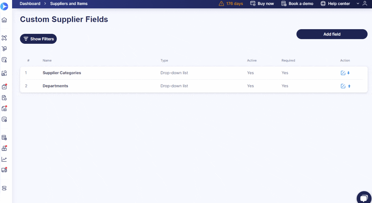 adding custom fields in the supplier approval workflow