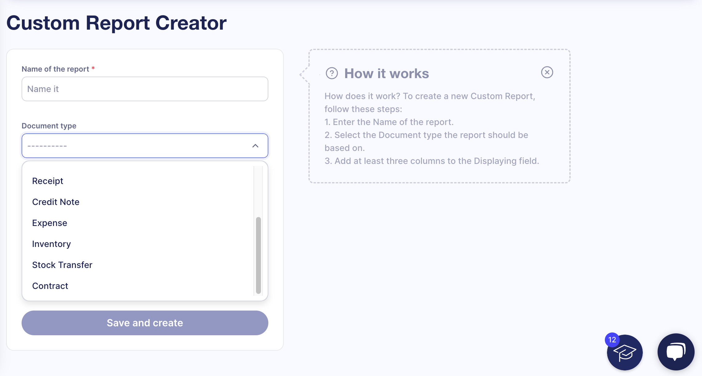 custom report creator in precoro