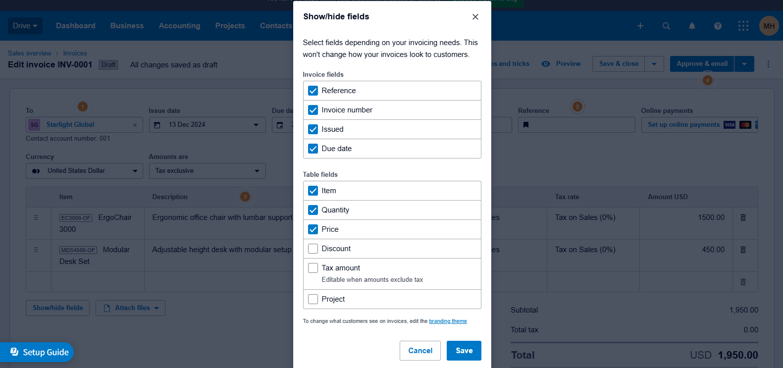 how to create an invoice in xero step 5.2