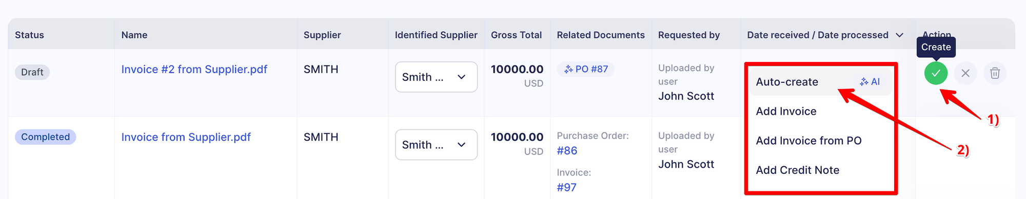 ai invoice creation