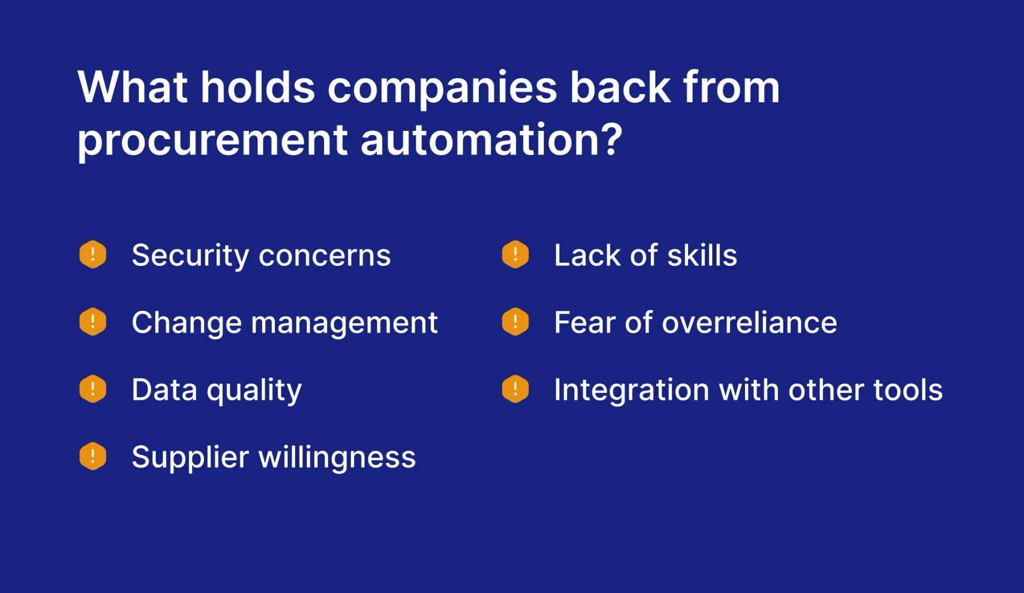 challenges and bottlenecks of procurement automation