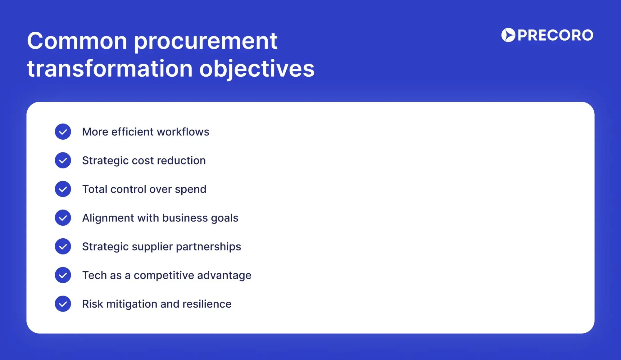 procurement transformation objectives