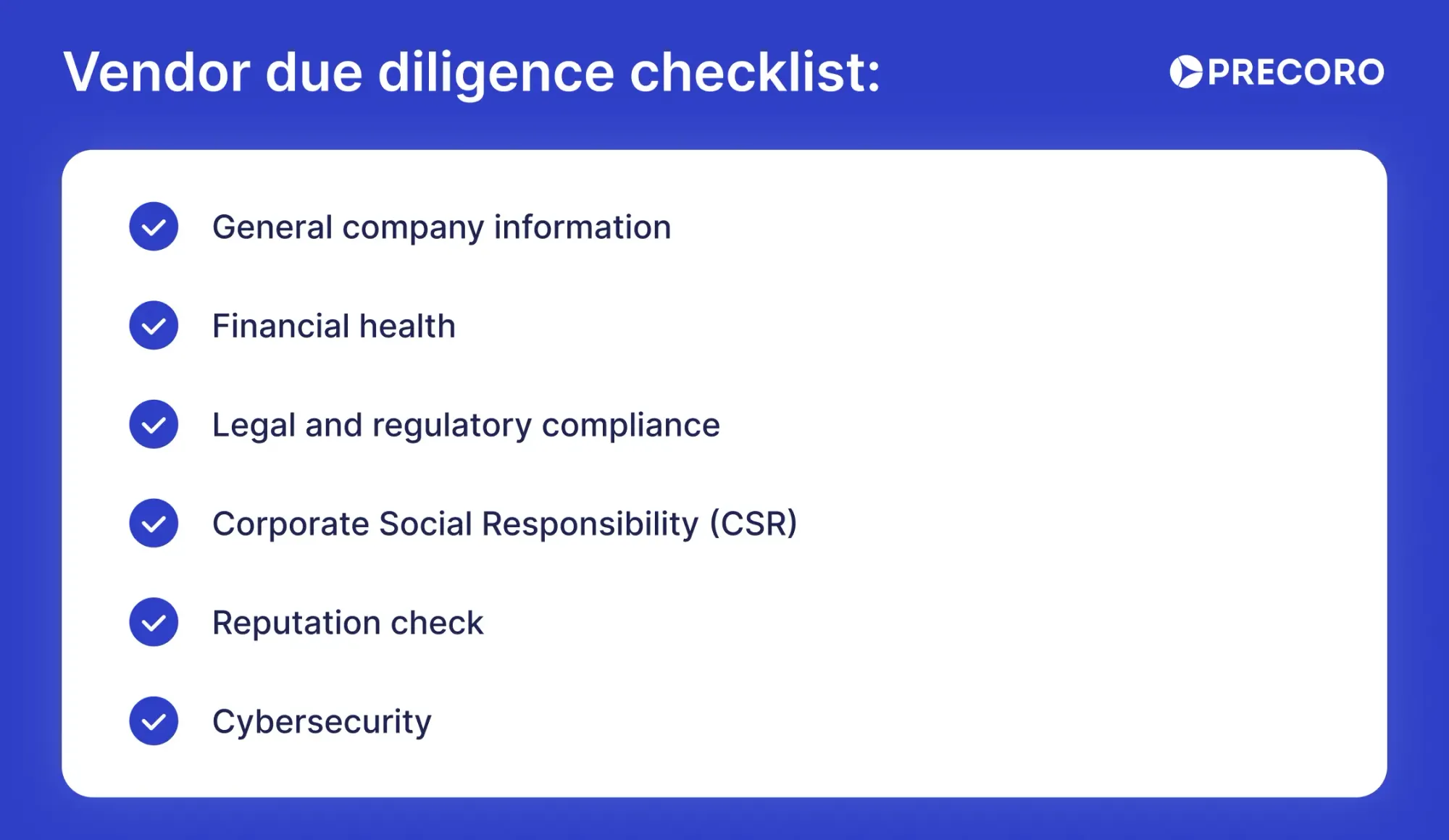 vendor due diligence checklist