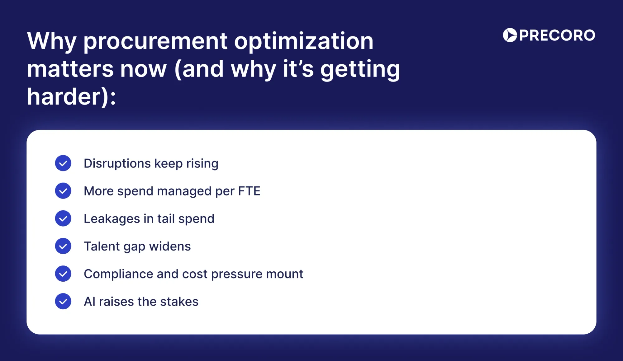 why procurement optimization matters now