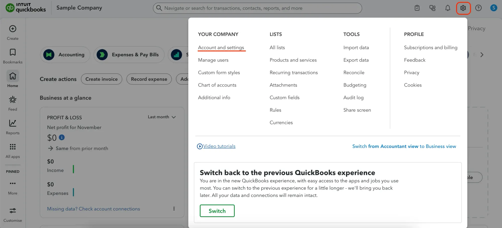 how to enable purchase orders in quickbooks online step 1