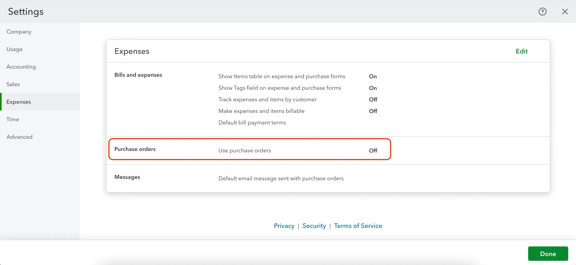 how to enable purchase orders in quickbooks online step 3