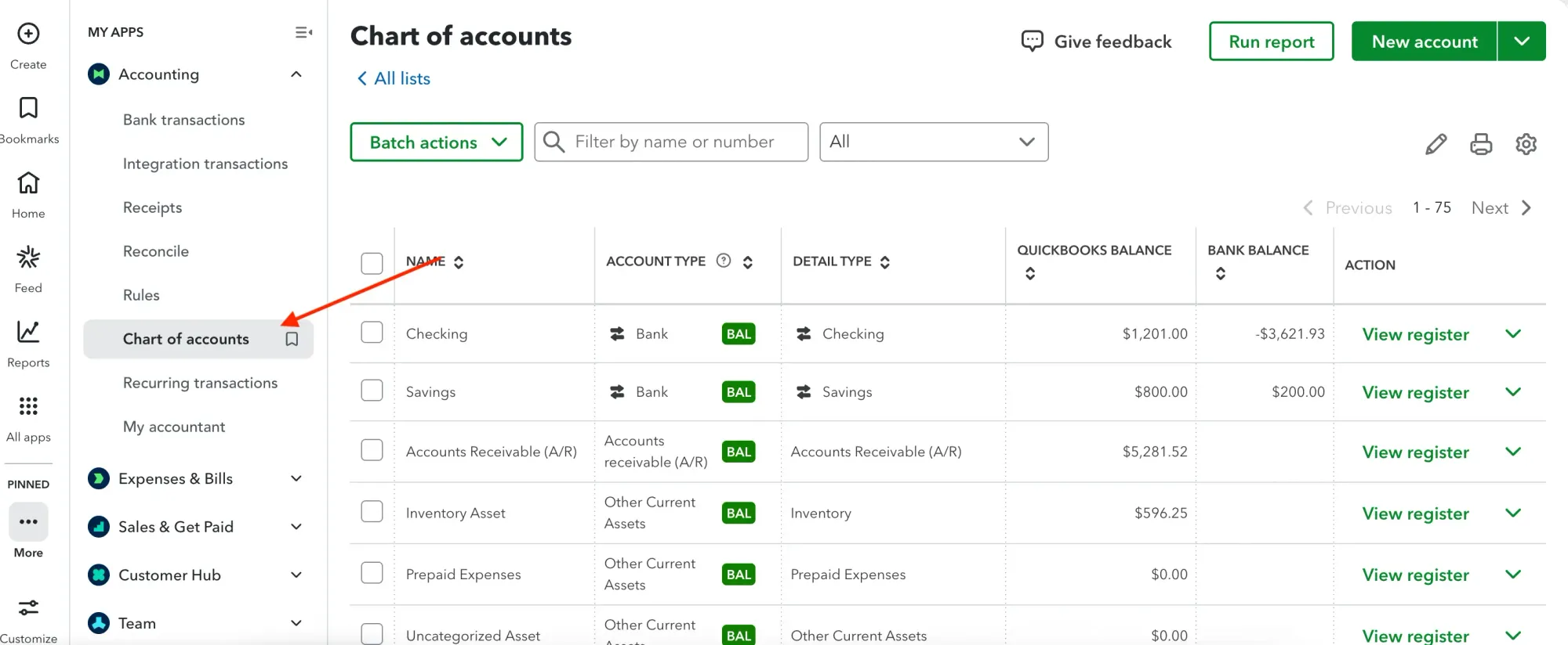 how to undo reconciliation in quickbooks online step 2