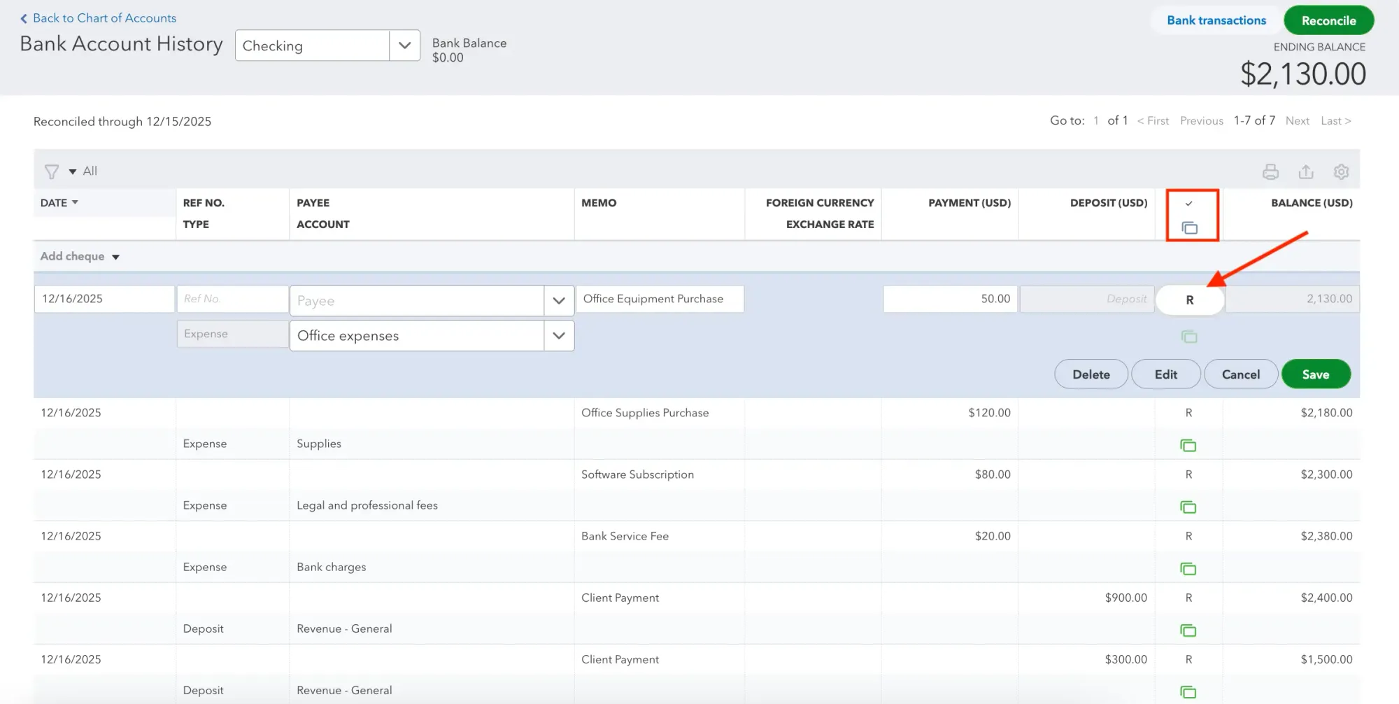 how to undo reconciliation in quickbooks online step 4