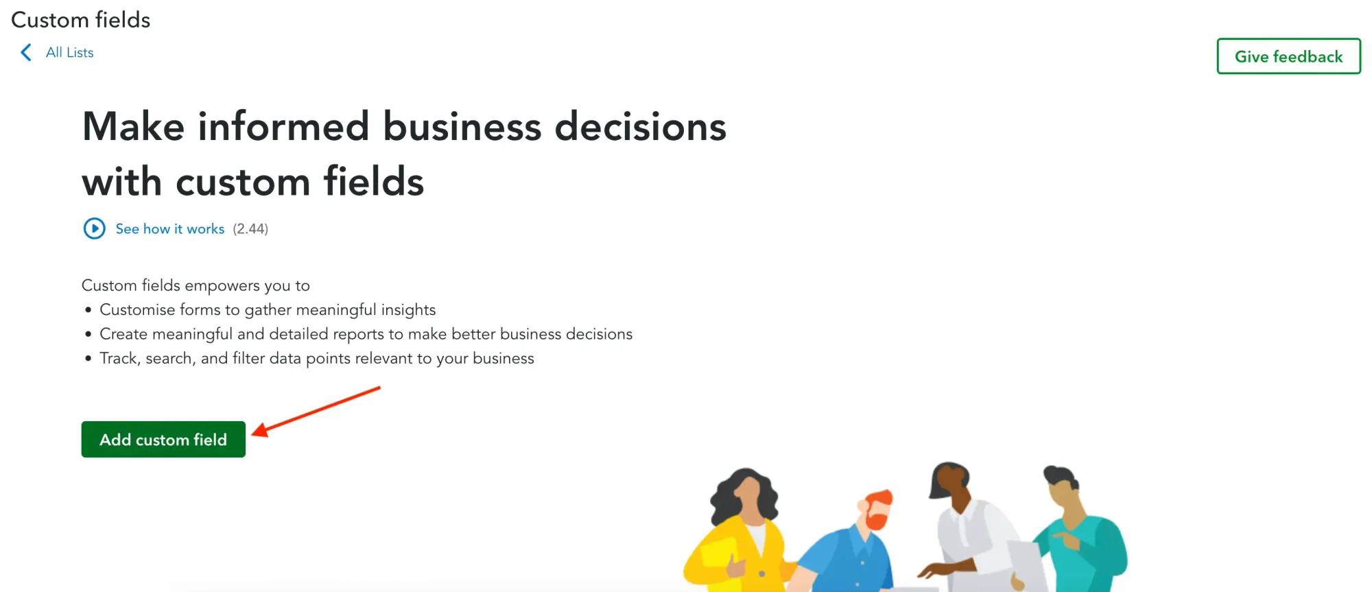 purchase order custom fields in quickbooks online step 2