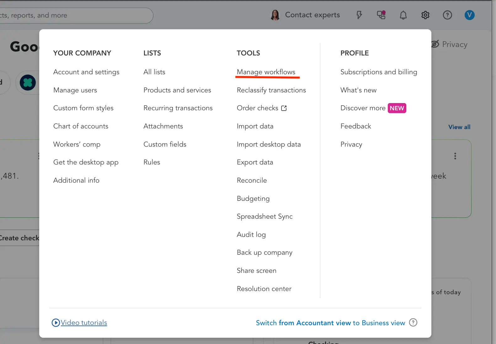 quickbooks online purchase order approval step 1