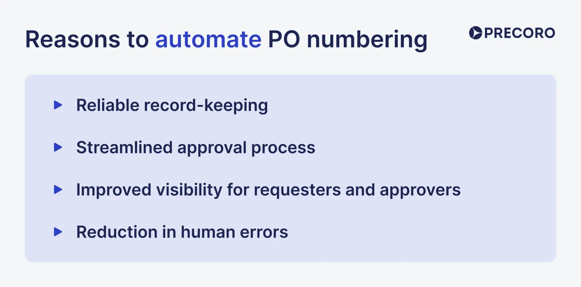 reasons to automate po numbering