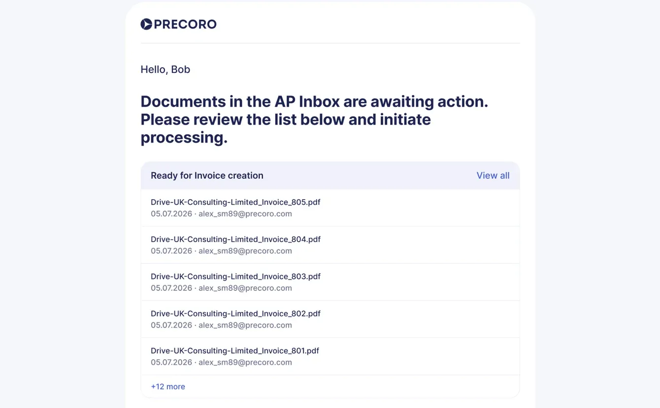 branded email from precoro