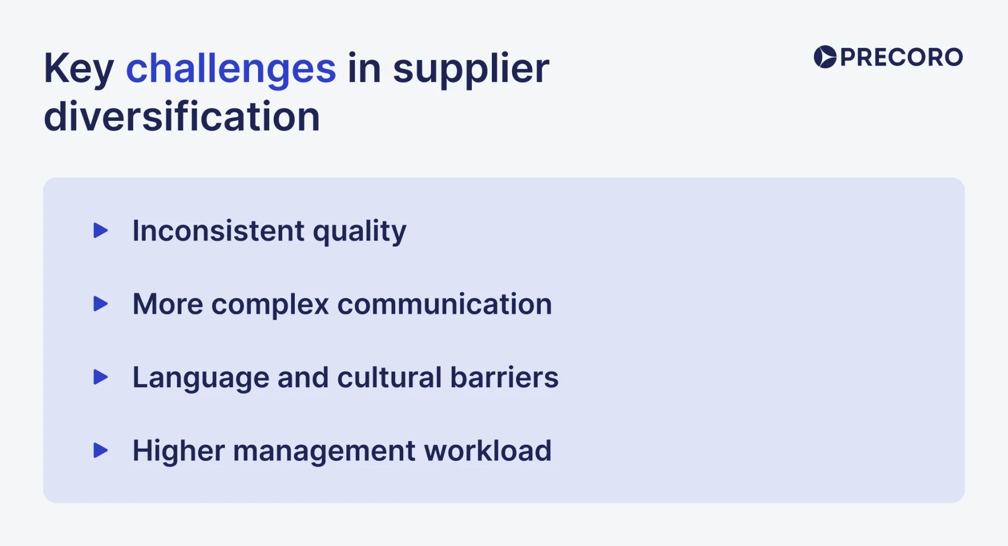 supplier diversification challenges
