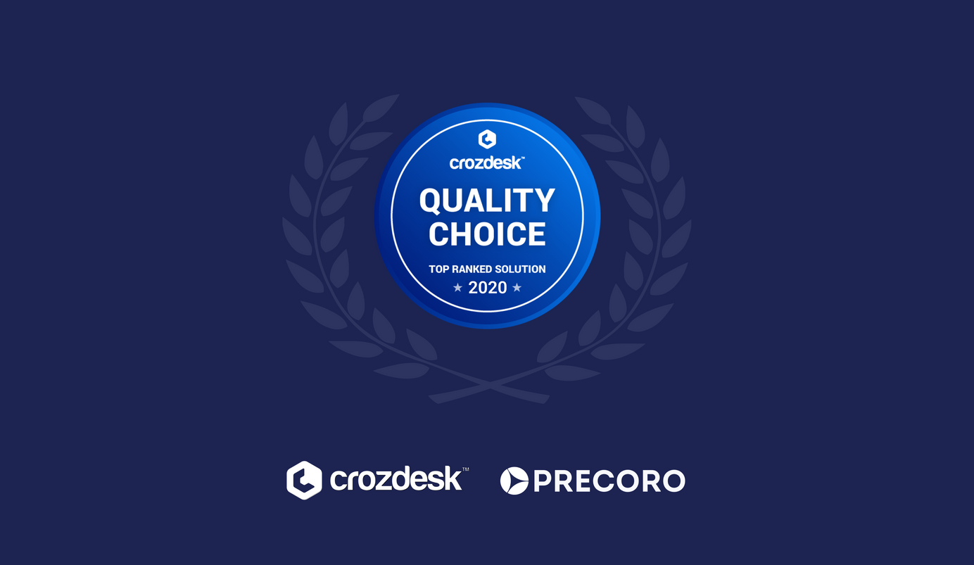 precoro wins crozdesk's quality choice award