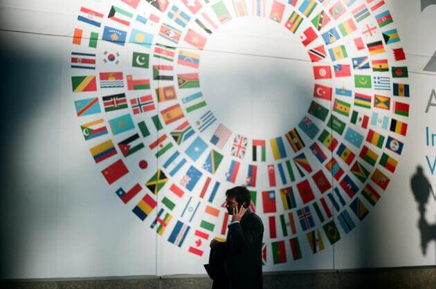 Wall with flags
